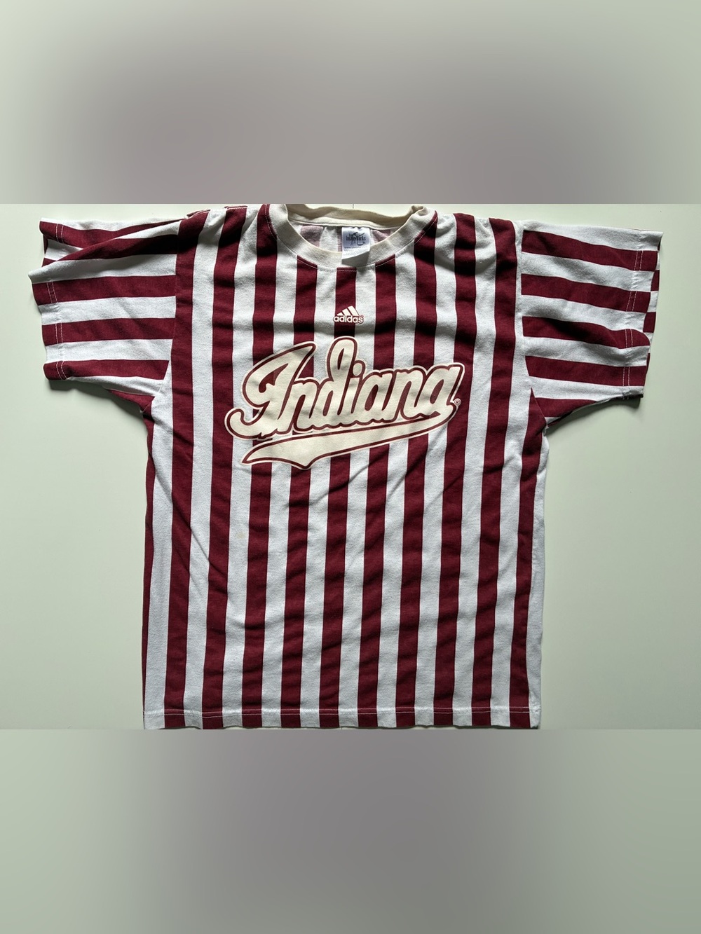 Adidas Indiana Hoosier Striped Tee - Size Medium